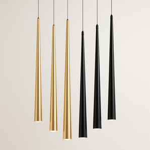 Luminária Pendente Moderna Minimalista Metal Cristal Tubo Gota Shine - Cobre / 40cm / 5W | Branco Quente (3000K) | Níquel Escovado - ORNE™