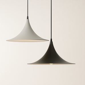 Luminária Pendente Moderna Minimalista Metal Pielo - Ø35cm / Cinza / Alumínio - ORNE™