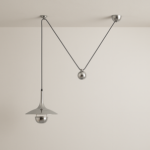 Luminária Pendente Moderna Minimalista Metal Soliti - 1 Lâmpada / Prata / Ø30cm - ORNE™