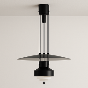 Luminária Pendente Moderna Minimalista Metal Zion Colors - Ø40cm / Preto / Branco Quente (3000K) - ORNE™