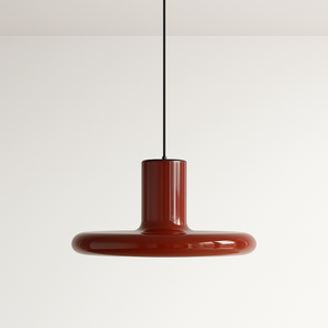 Luminária Pendente Minimalista Vidro Metal Sarge - Ø45cm / Vermelho / Alumínio - ORNE™