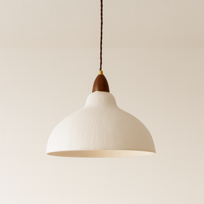Luminária Pendente Moderna Minimalista Papel Madeira Pantal - Branco, Marrom e Dourado / Papel, Madeira e Alumínio / A / Ø25cm - ORNE™