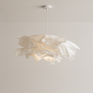 Luminária Pendente Moderna Minimalista Papel Metal Livadi - Ø43cm / Papel e Alumínio / Branco - ORNE™