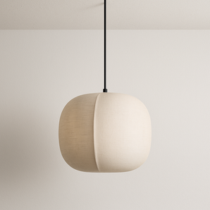Luminária Pendente Moderna Minimalista LED Tecido Miralum - Ø28x26cm / Branco Quente (3000K) - ORNE™