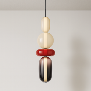 Luminária Pendente Moderno Minimalista Vidro Gapy Nui - Branco, Vermelho e Fumê - ORNE™