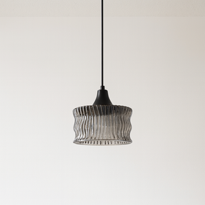 Luminária Pendente Moderna Minimalista Vidro Metal Myrina - Ø17x16cm / Preto - ORNE™