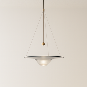 Luminária Pendente Moderno Minimalista Pensie - Incolor e Dourado / Ø45cm - ORNE™