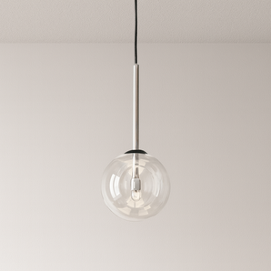 Luminária Pendente Moderna Minimalista Globo de Vidro Upper - Prata / 25cm / Lâmpada G4 / Branco Neutro (4000K) - ORNE™