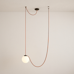 Luminária Pendente Moderna Minimalista Globo Vidro Ball Belts - 1 lâmpada / Ø10cm / Branco Quente (3000K) - ORNE™