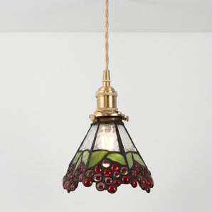 Luminária Pendente Tiffany Retrô Vintage Vidro Metal Grapes — ORNE