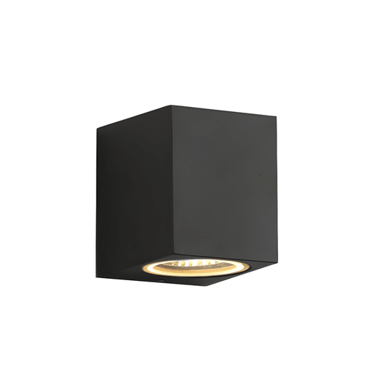 Luminária Arandela Moderna Minimalista GU10 IP65 Jam Box - 8x8cm / Preto