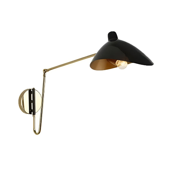 Luminária Arandela Articulada Moderna Minimalista Preto Dourado Shoot
