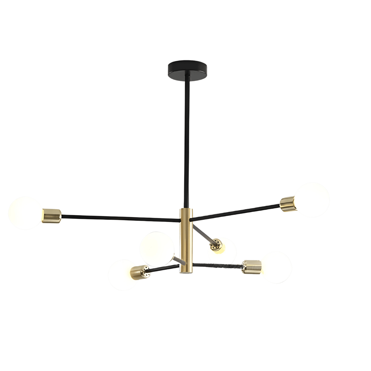 Luminária Pendente Plafon Moderno Minimalista Weev - 6 / Preto e Dourado