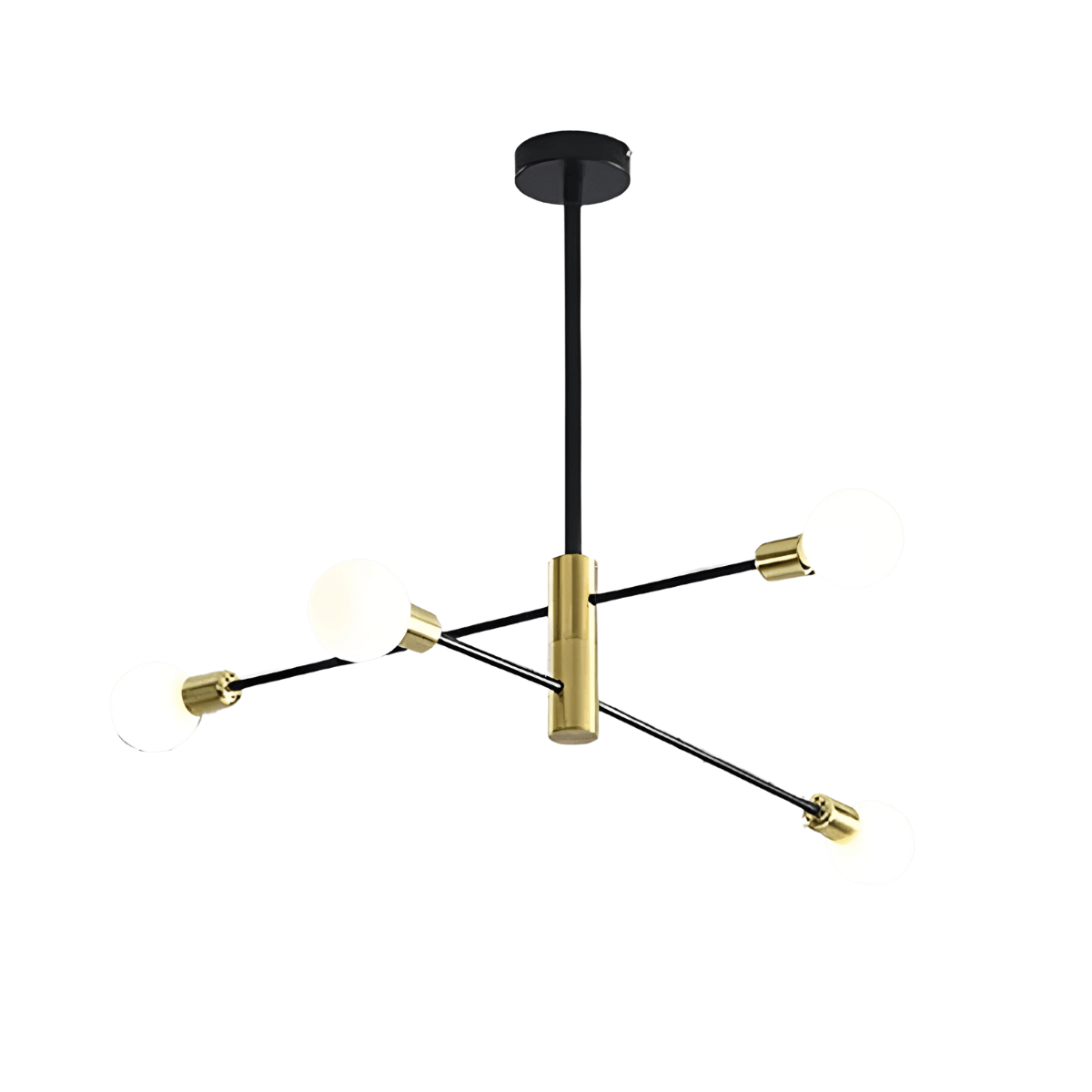 Luminária Pendente Plafon Moderno Minimalista Weev - 4 / Preto e Dourado
