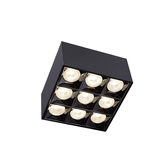 Luminária Spot Sobrepor Moderna Mini Focos Downlight Anti-glare LED Track - 40W / Preto / 110v / Branco Quente (3000K)