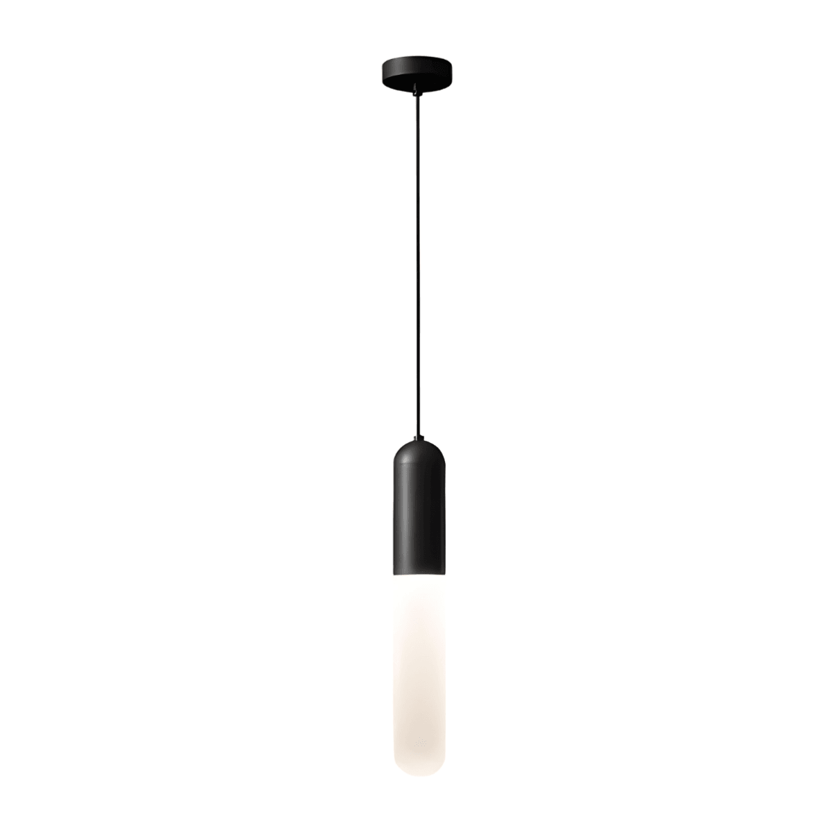 Luminária Pendente Moderna Minimalista LED Pill - Preto / 1 lâmpada / Branco Quente (3000K)