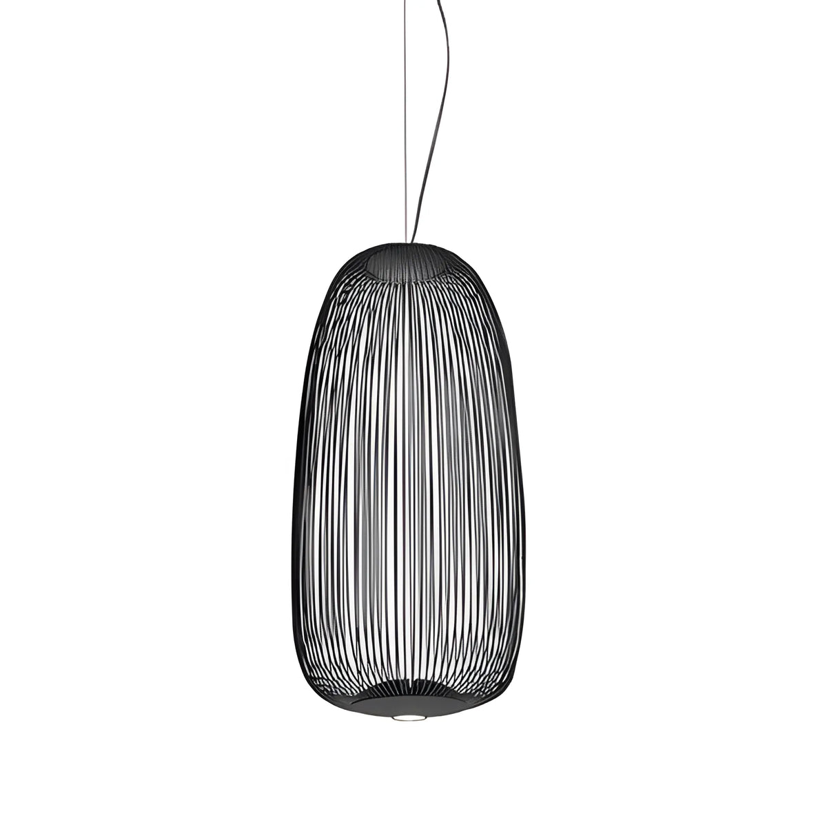 Luminária Pendente Moderna Minimalista Metal LED Preto Aral