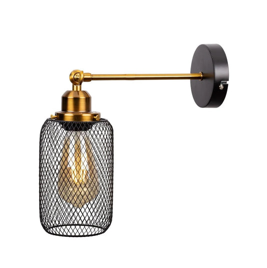 Luminária Arandela Industrial Aramada Vintage Retrô Articulada Tag - Dourado