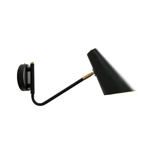 Luminária Arandela Moderna Minimalista Articulada Superior - Preto e Dourado / Branco Quente (2700-3500K)