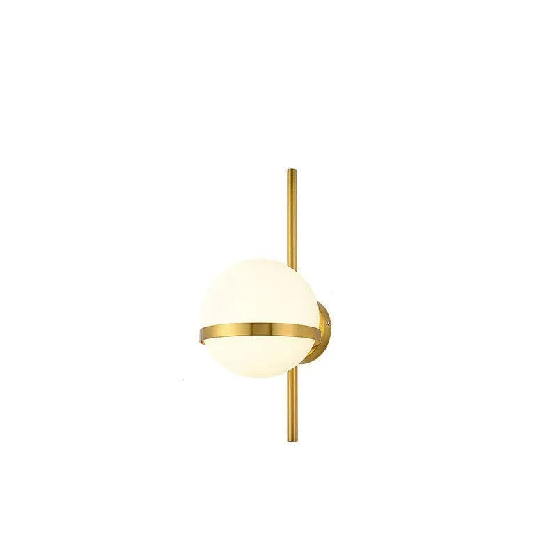 Luminária Arandela Moderna Minimalista Bola Vidro Globe - Sem lâmpada / Metal e Vidro / Dourado