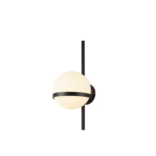 Luminária Arandela Moderna Minimalista Bola Vidro Globe - Sem lâmpada / Metal e Vidro / Preto