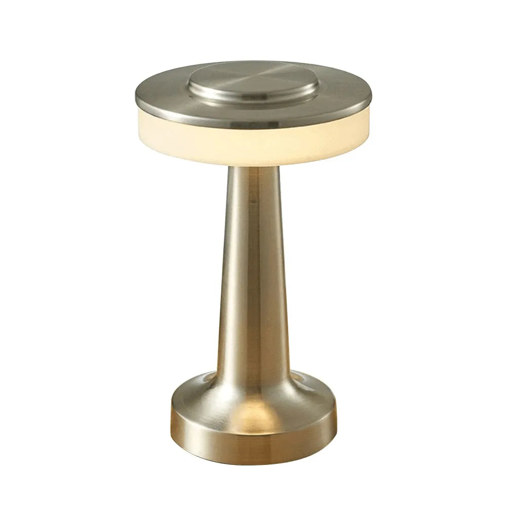 Luminária de Mesa Moderna Minimalista Metal LED Dumbbel - Prata / Dimerizável
