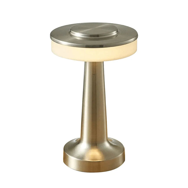 Luminária de Mesa Moderna Minimalista Metal LED Dumbbel - Prata / Dimerizável