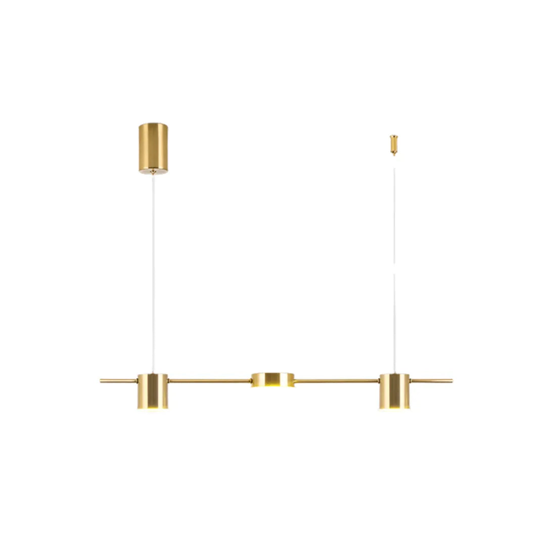 Luminária Pendente Minimalista Linear Retangular LED Tube - 75cm / Dourado