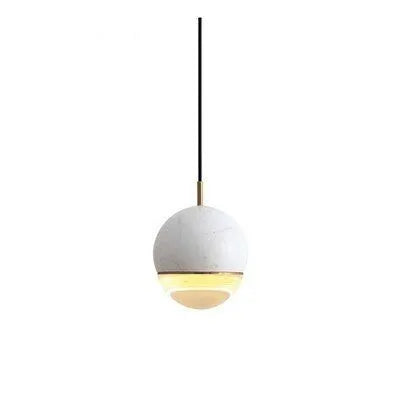 Luminária Pendente Minimalista Moderna Mármore Adros - Branco