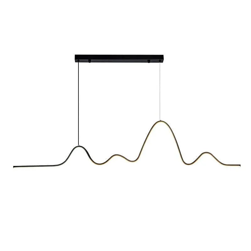 Luminária Pendente Moderno Minimalista Curves - Preto / 125cm