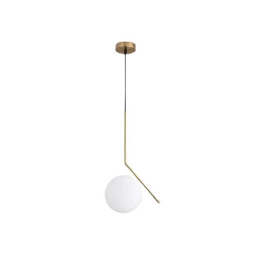 Luminária Pendente Moderno Minimalista Globo de Vidro Venli - Dourado / Ø15cm