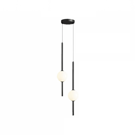 Luminária Pendente Moderno Minimalista LED Double Fugi - Preto / Branco Quente (3000K)